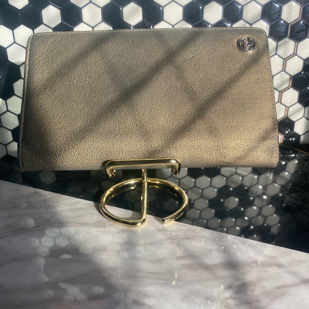 Chanel Vintage Metallic Gold Bifold Wallet